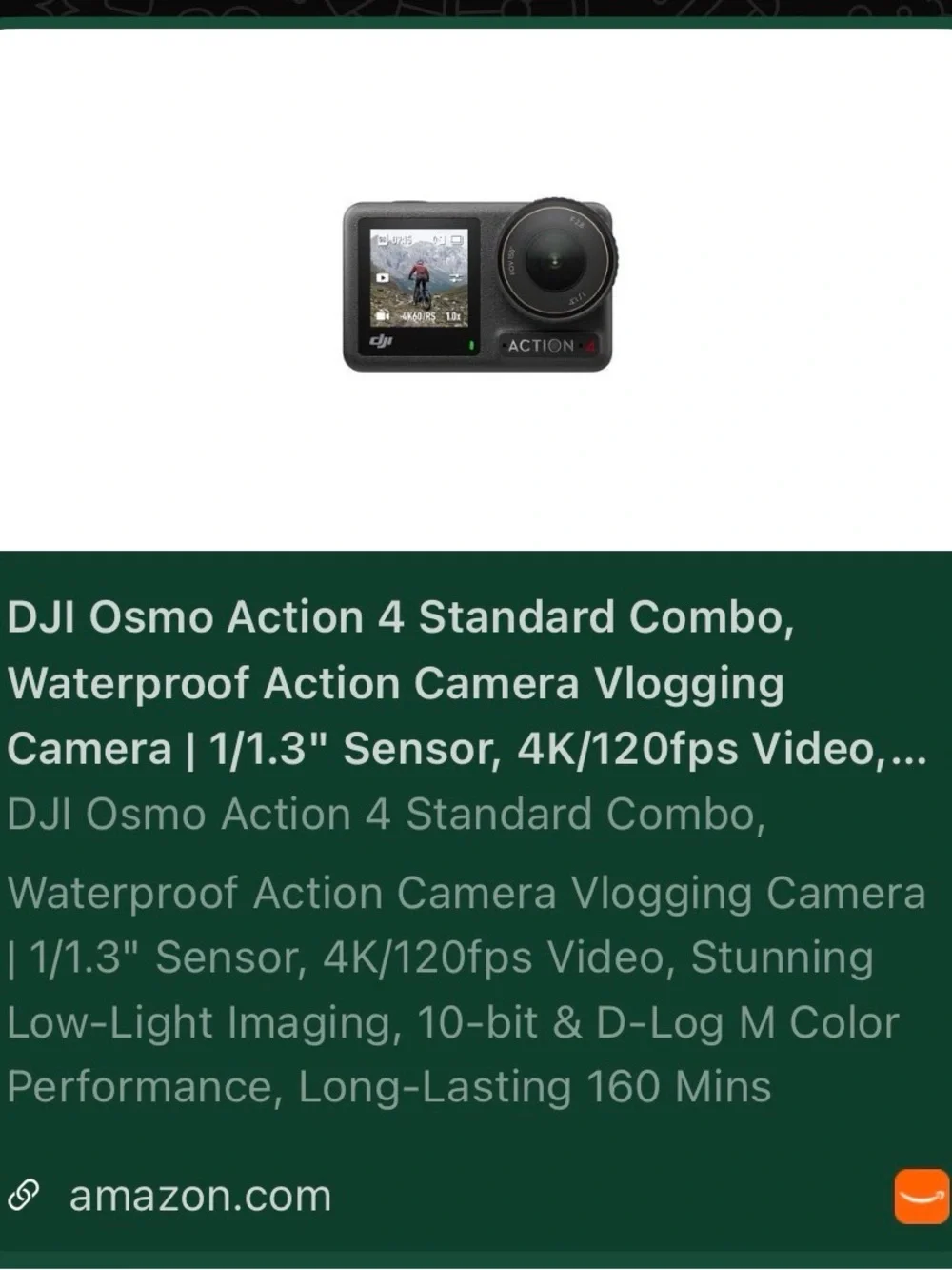 DJI Action 4 Action Camera - Black with Red Accent